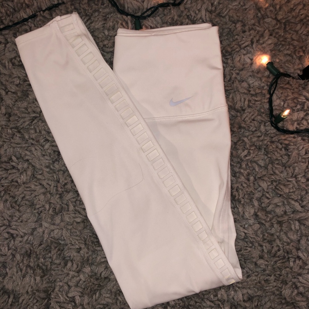Nike White side caged dri-fit leggings